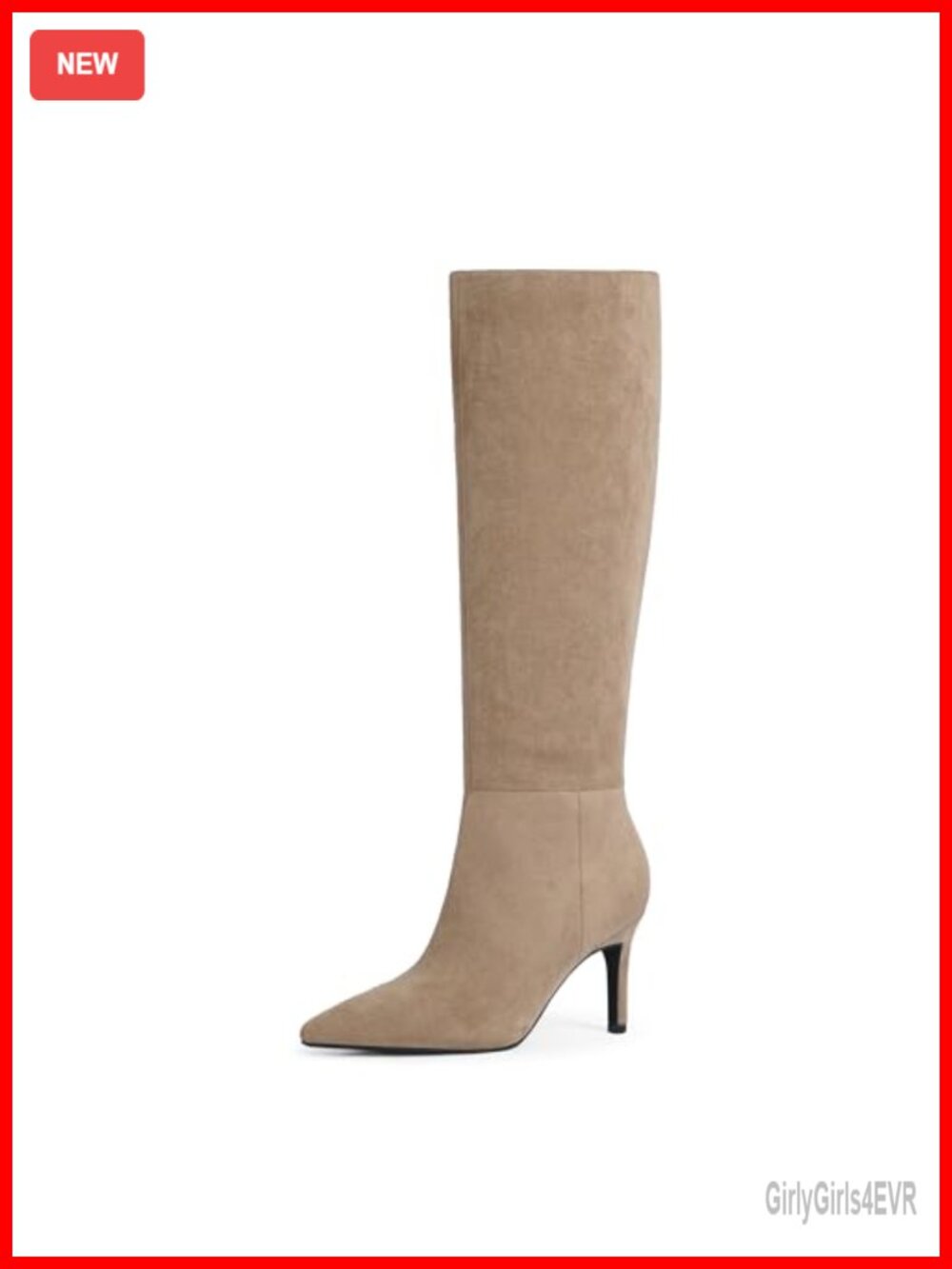 Knee High Boots Pointed Toe Stiletto Heel Faux Suede Women's Tall Boots
